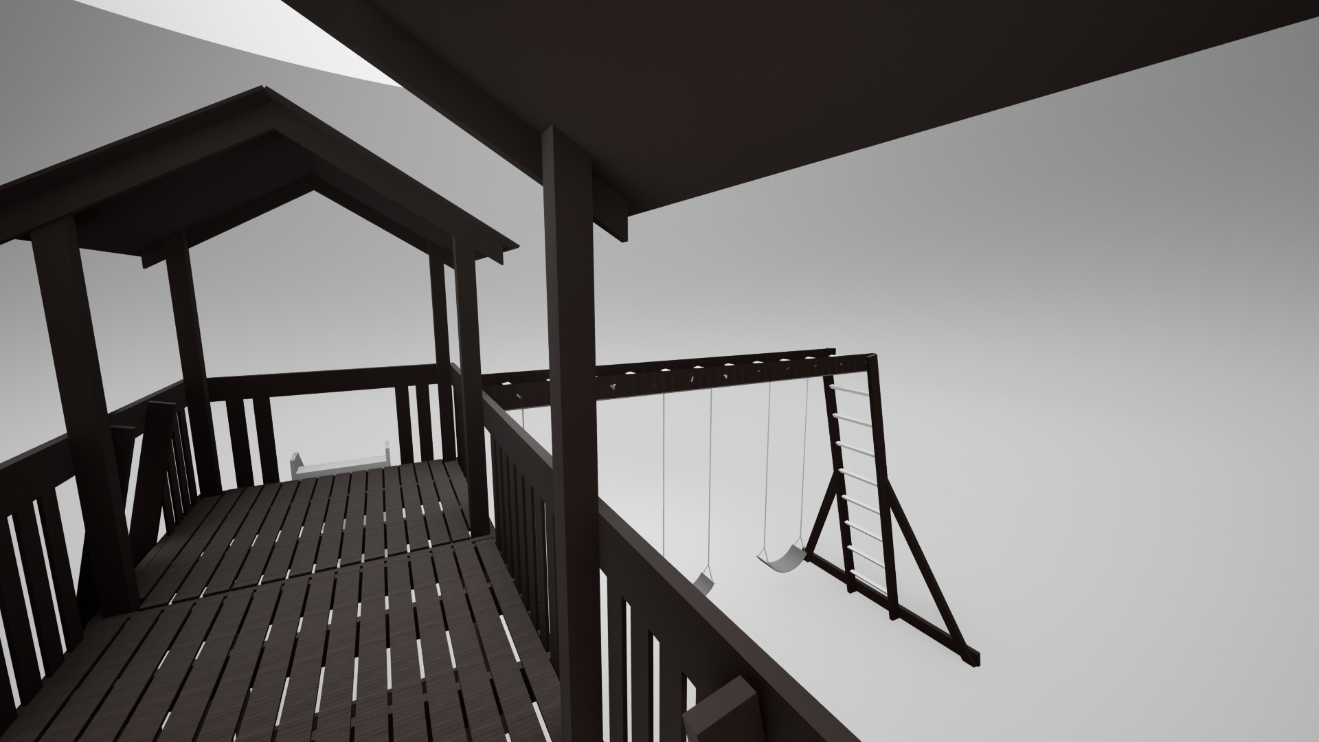 wooden playground model A002 3D model_9