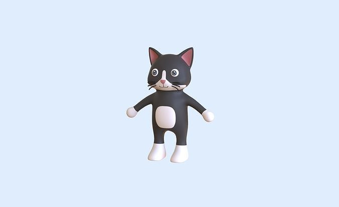 High-Quality 3D Cute Cat for Games  Low-poly 3D model