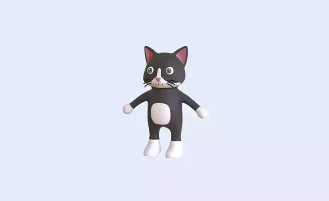 High-Quality 3D Cute Cat for Games 
