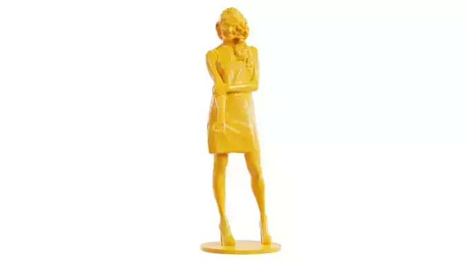 Woman Wearing Salmon Dress