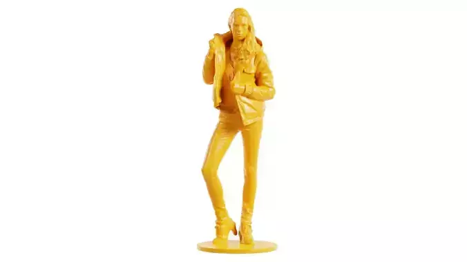 Woman Wearing Red Jeans 1