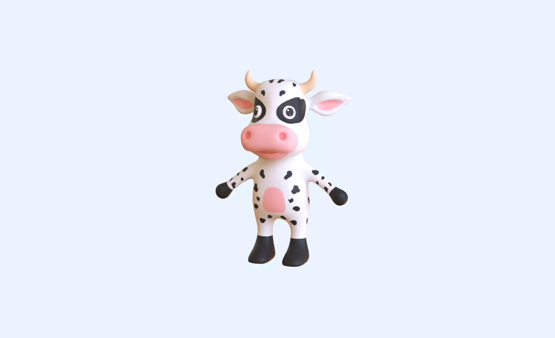 High-Quality 3D Cute Cow for Games Low-poly 3D model