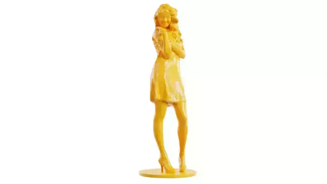 Woman Wearing Green Zipper Dress 3D print model