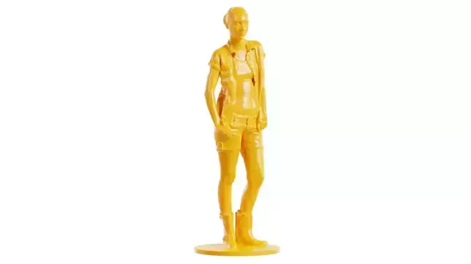 Casual Woman in Shirt Boots and Short