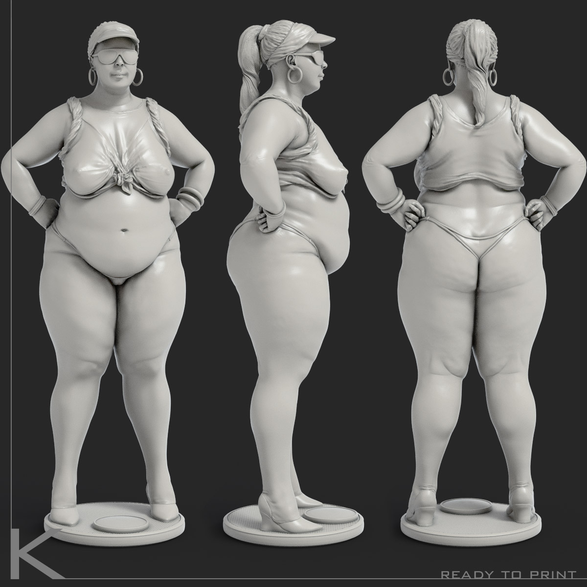 Chubby girl 1 3D print model_3