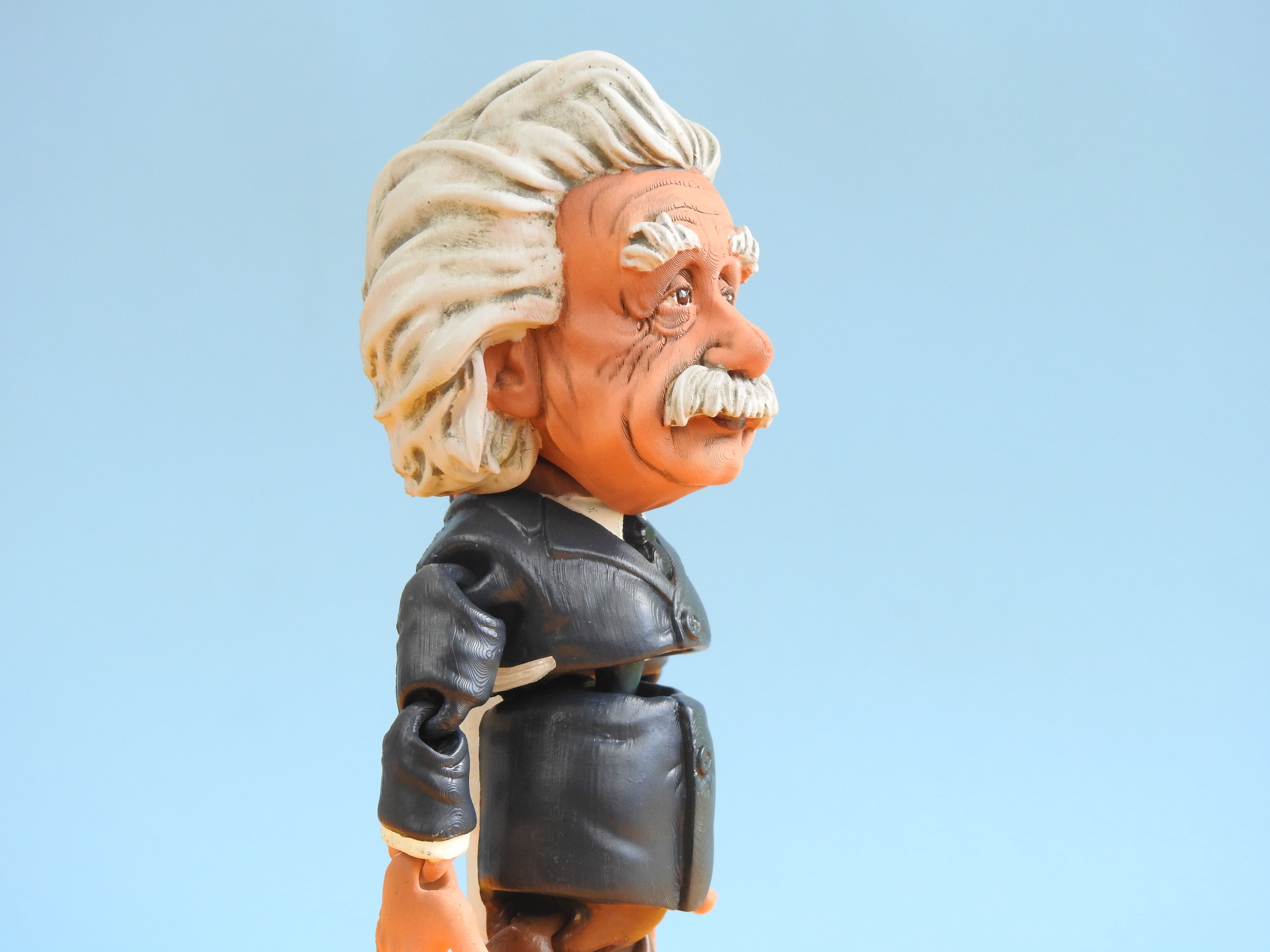 Albert Einstein 3D Print In Place Action Figure 3D print model_3