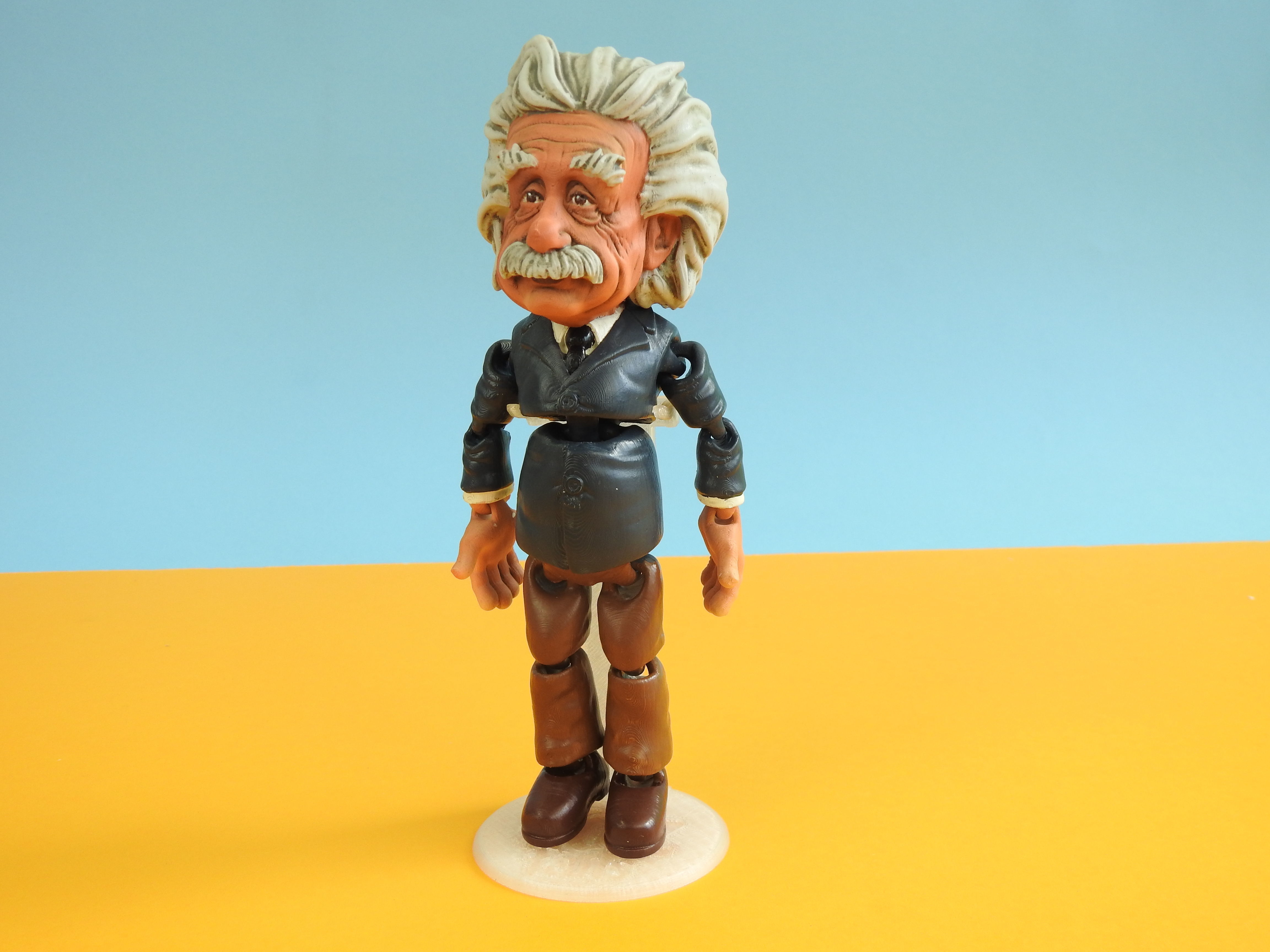 Albert Einstein 3D Print In Place Action Figure 3D print model_1