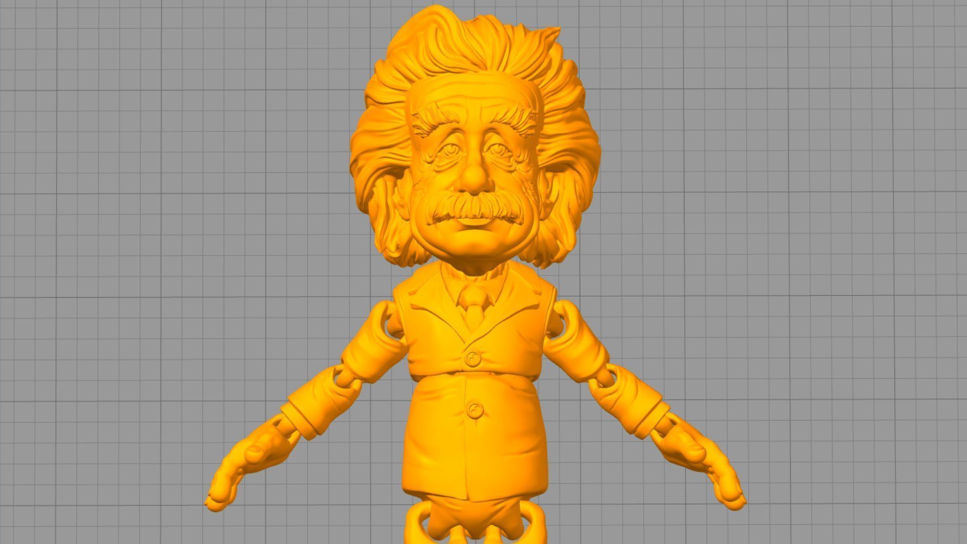 Albert Einstein 3D Print In Place Action Figure 3D print model_8