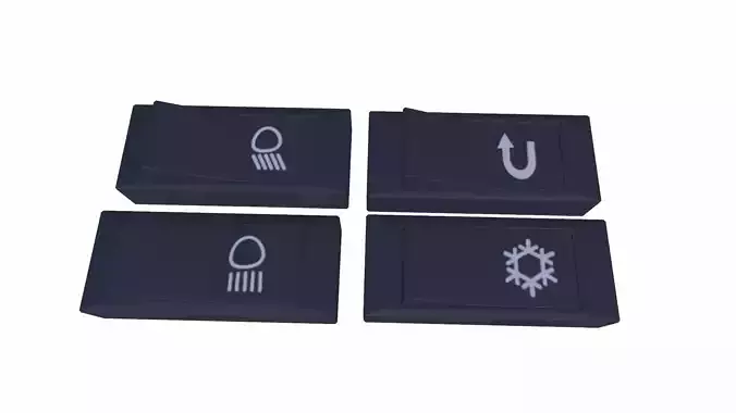 Vehicle Buttons Low-poly 3D model