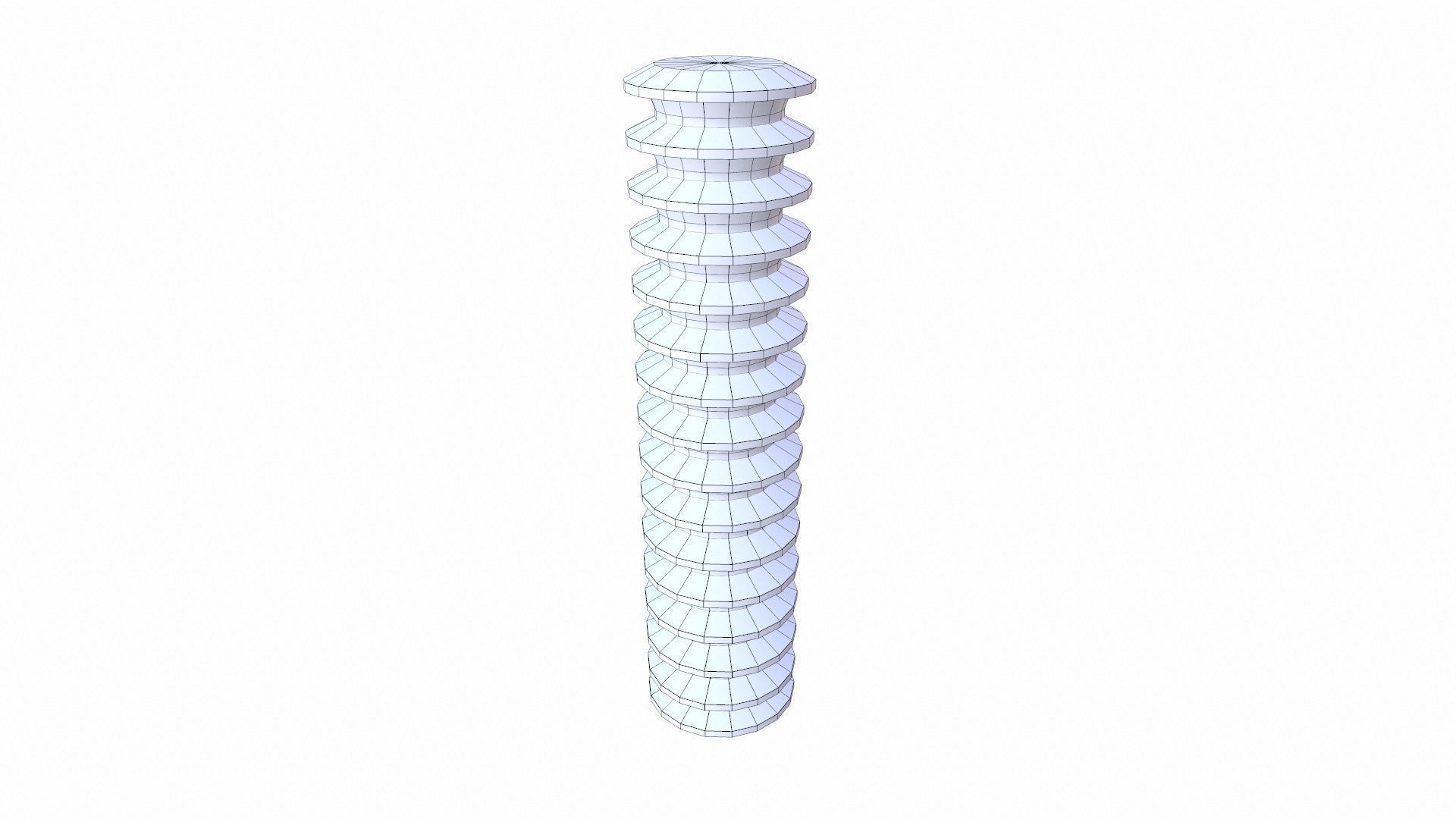 Ceramic Insulator Bushing Transformer Low-poly 3D model_7