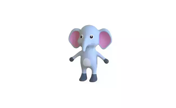 High-Quality 3D Cute Elephant for Games 