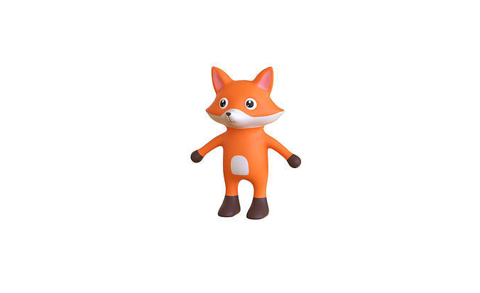 High-Quality 3D Cute Fox for Games  Low-poly 3D model
