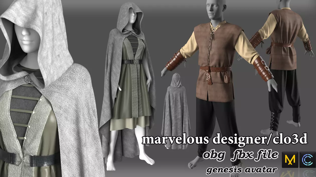 Game clothes in marvelous 3D model