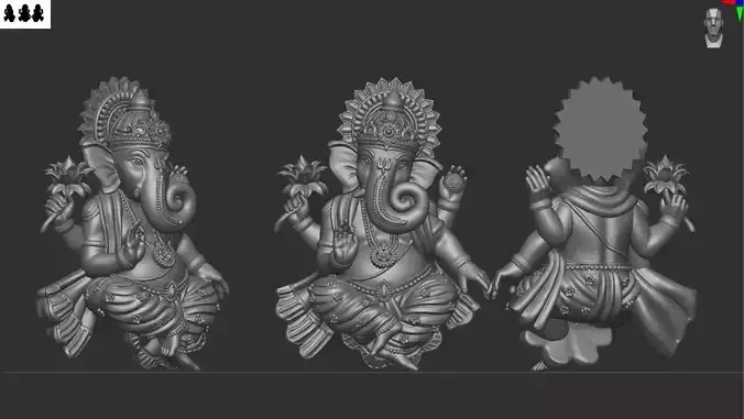 Ganesha Indian God  3D print model