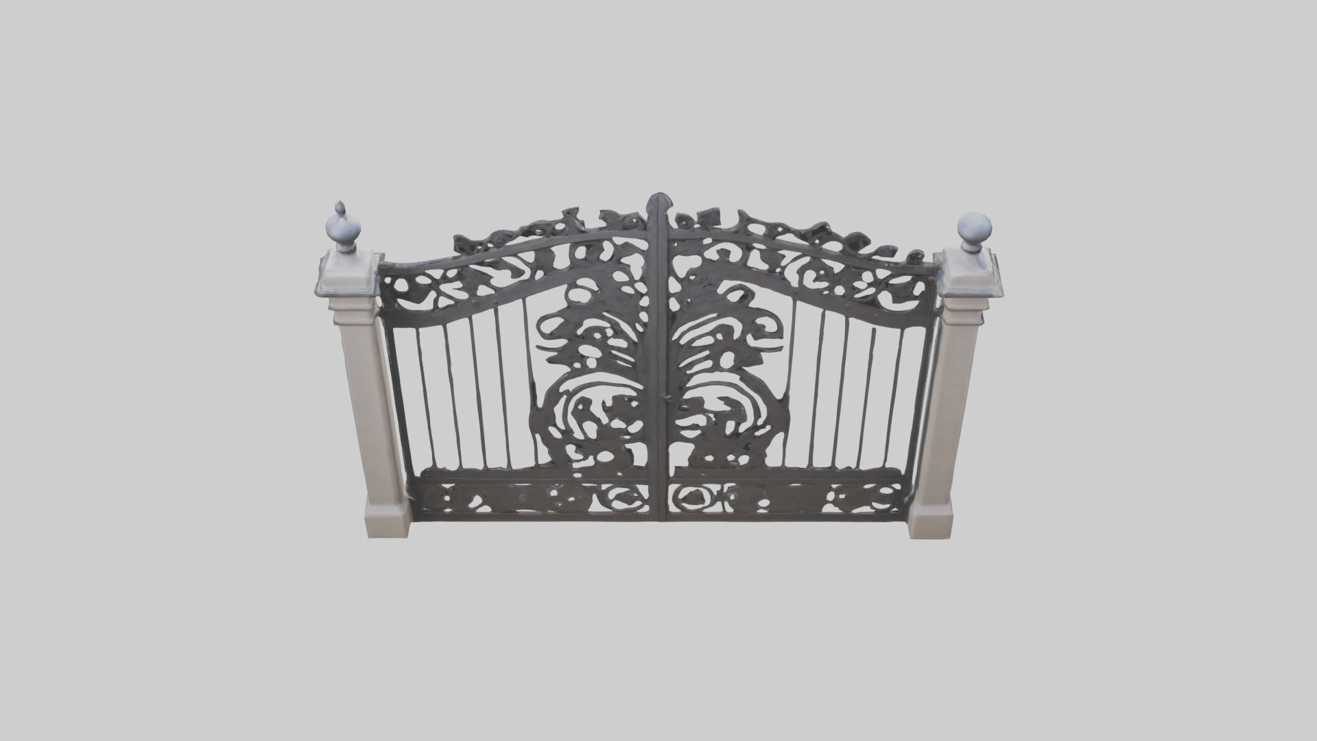 Wrought Iron Gate Model Low-poly 3D model_6