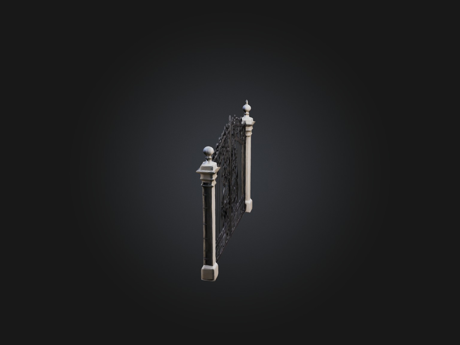 Wrought Iron Gate Model Low-poly 3D model_10