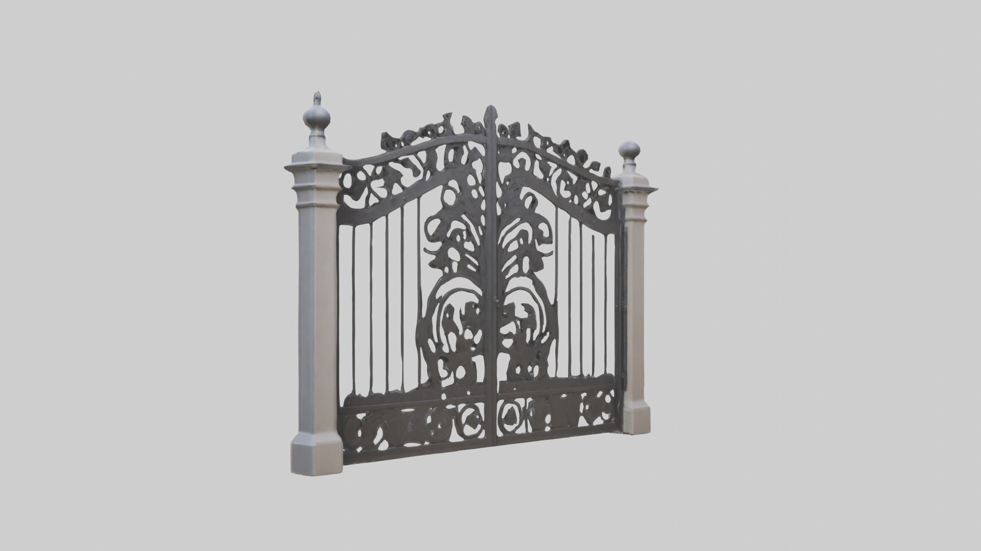Wrought Iron Gate Model Low-poly 3D model_1
