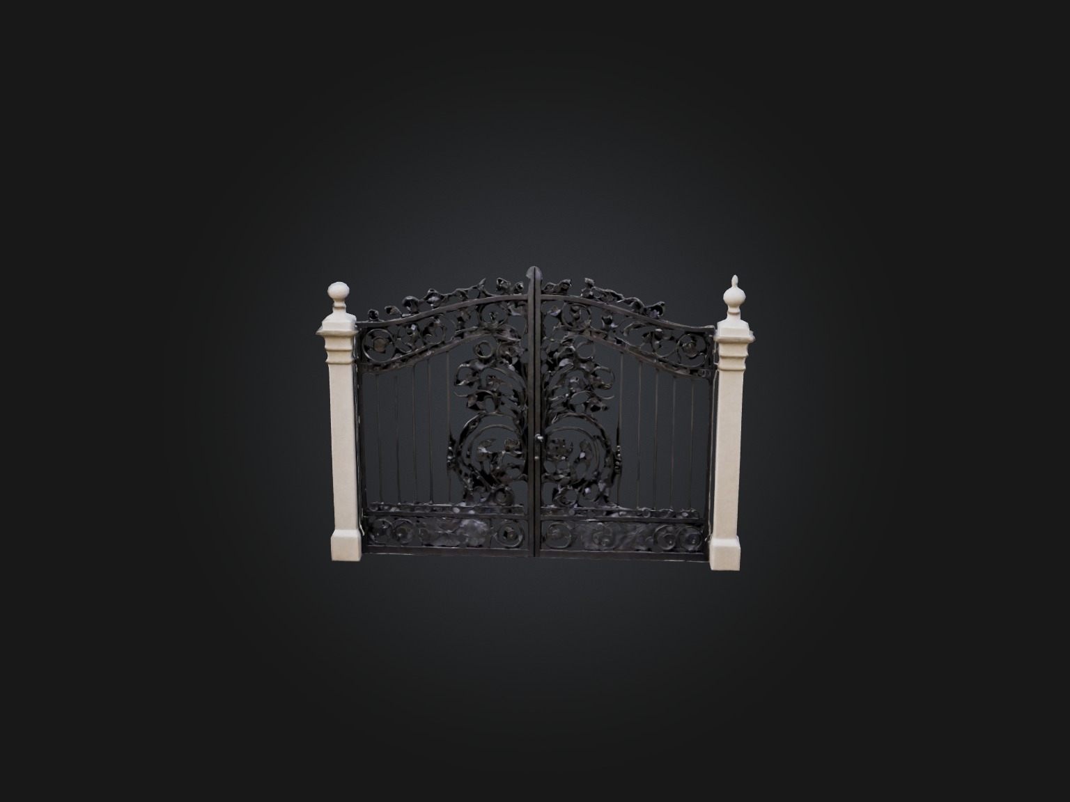 Wrought Iron Gate Model Low-poly 3D model_8