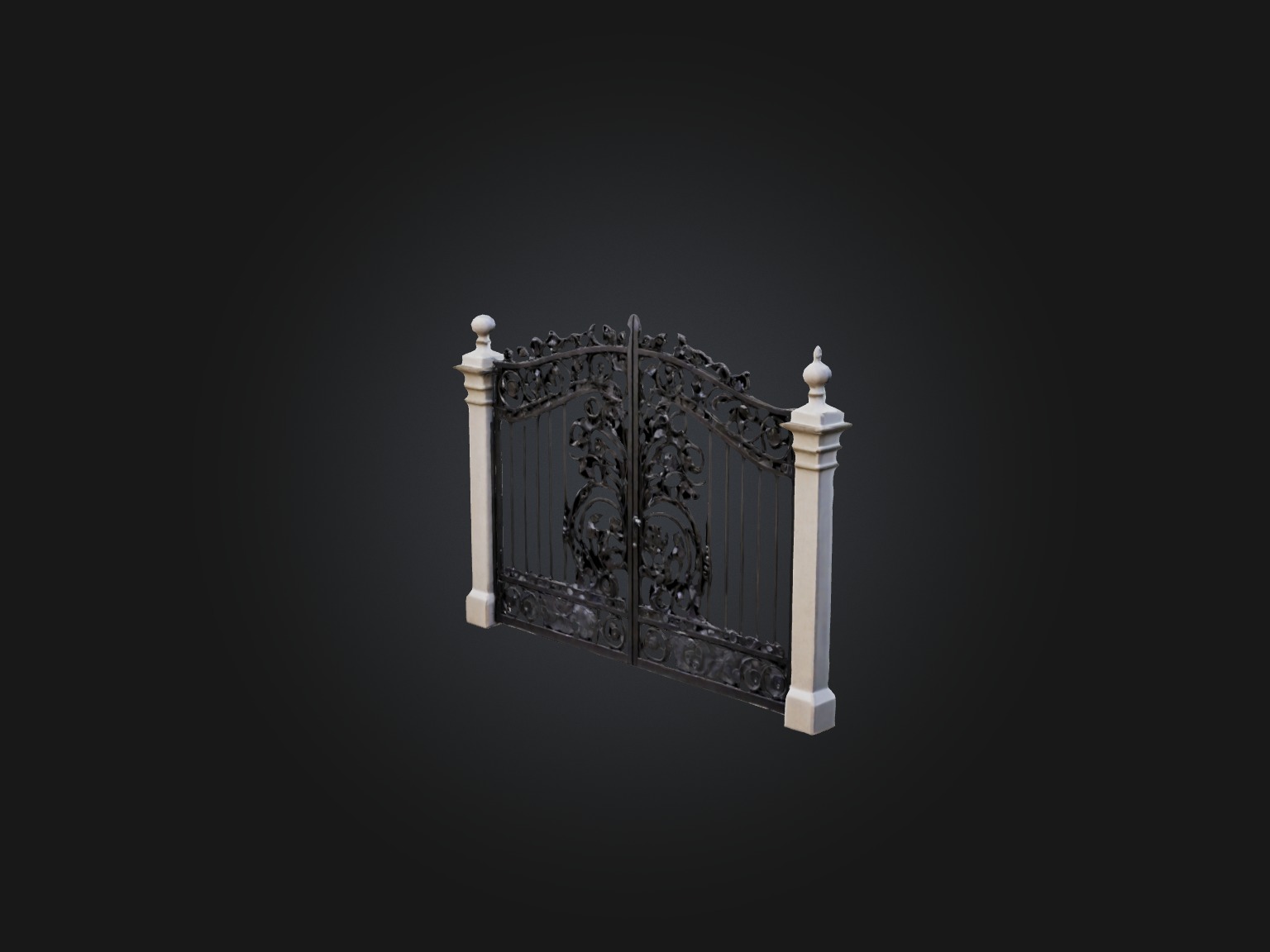 Wrought Iron Gate Model Low-poly 3D model_15