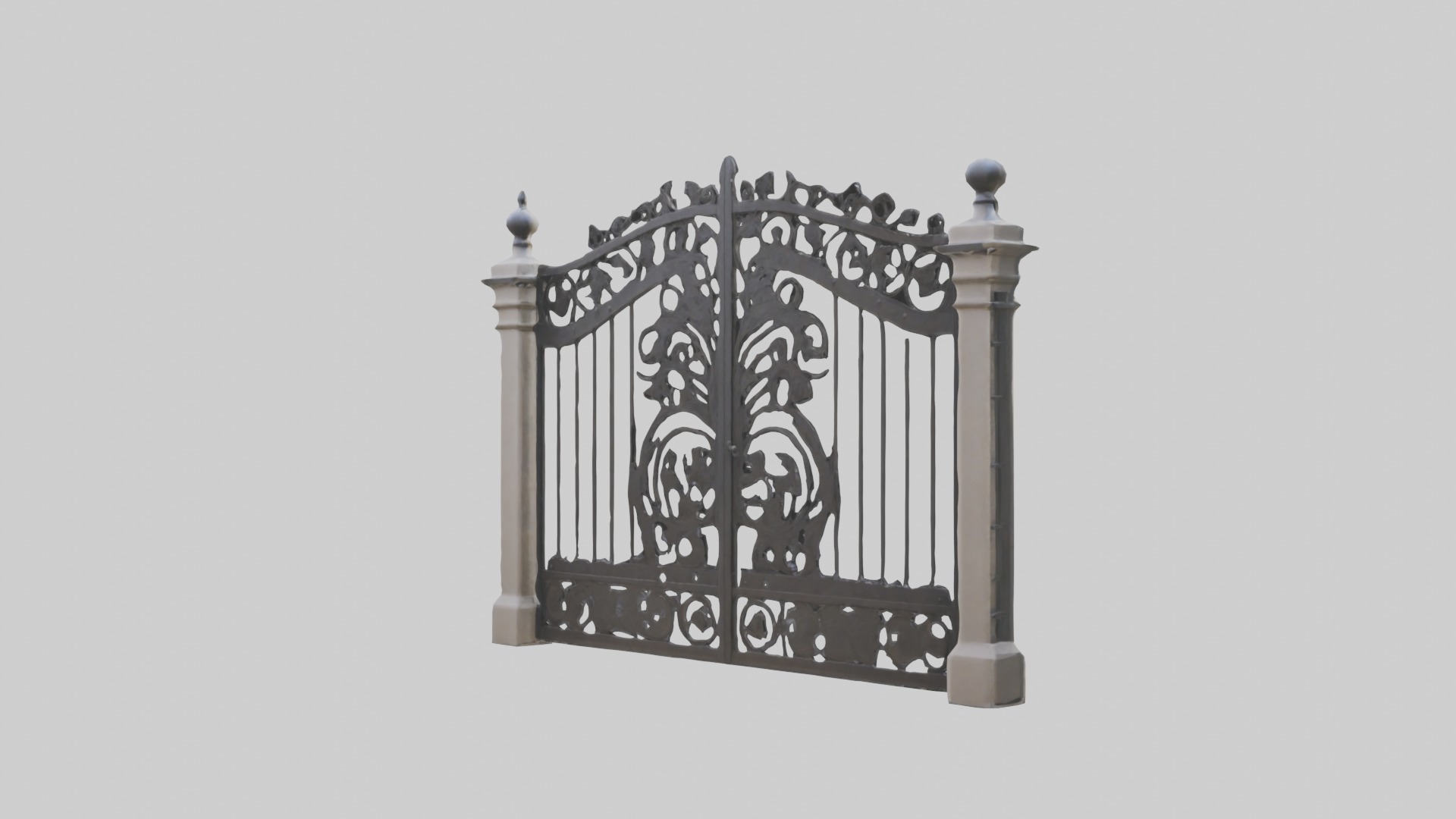 Wrought Iron Gate Model Low-poly 3D model_2