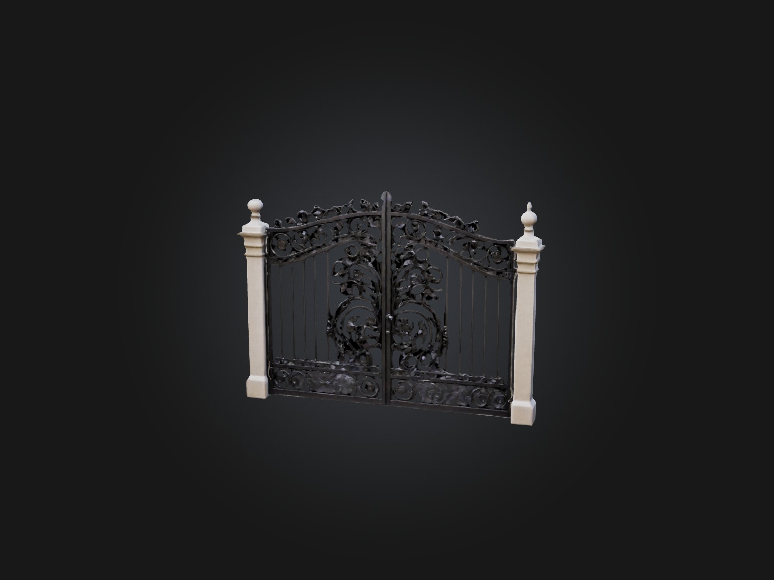 Wrought Iron Gate Model Low-poly 3D model_19