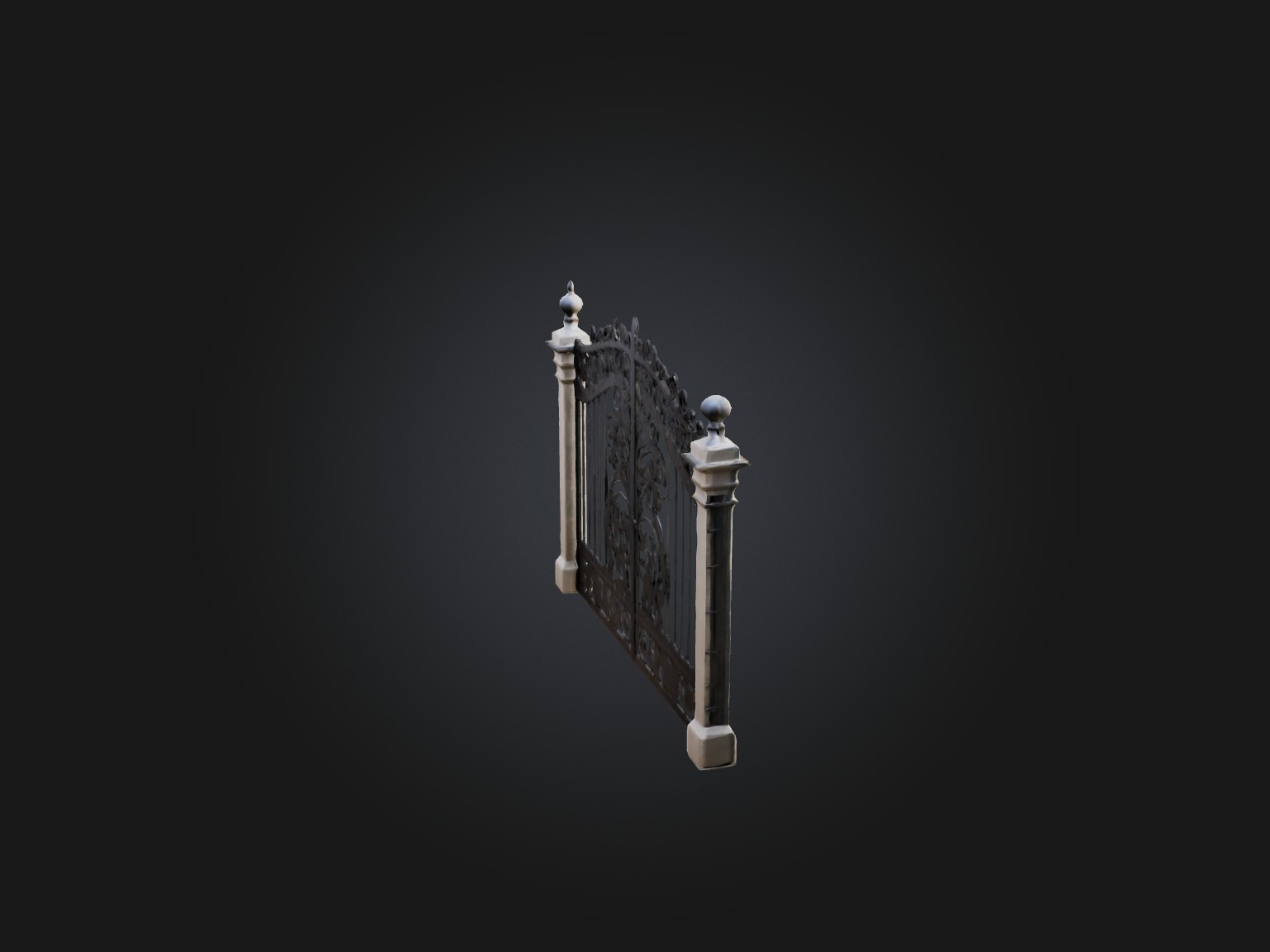 Wrought Iron Gate Model Low-poly 3D model_12
