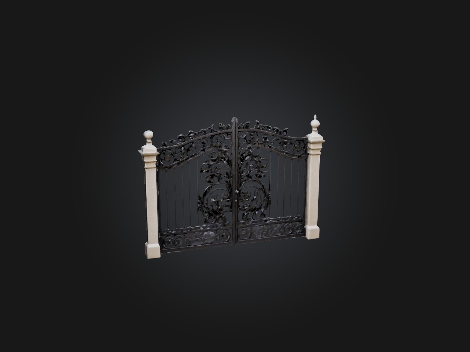 Wrought Iron Gate Model Low-poly 3D model_7