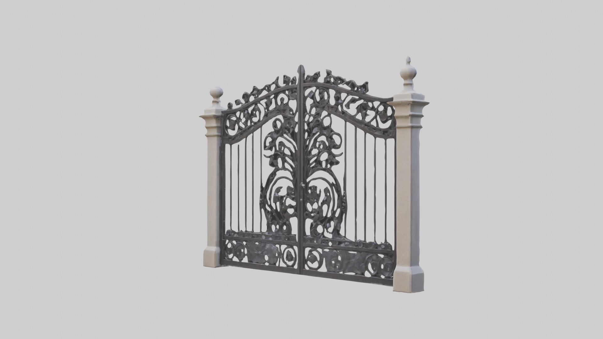 Wrought Iron Gate Model Low-poly 3D model_3