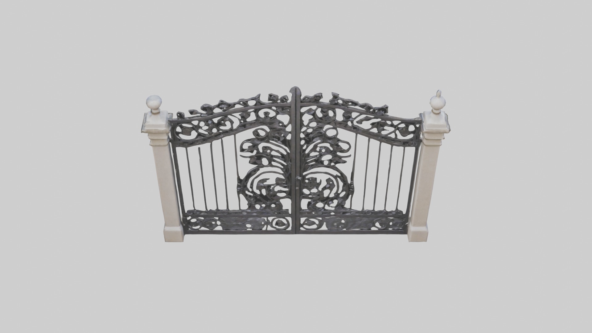 Wrought Iron Gate Model Low-poly 3D model_14