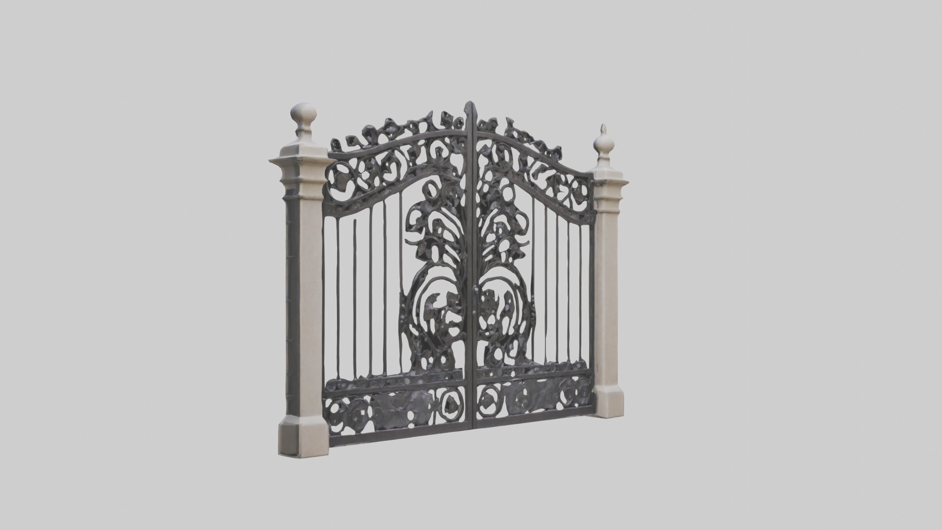 Wrought Iron Gate Model Low-poly 3D model_20