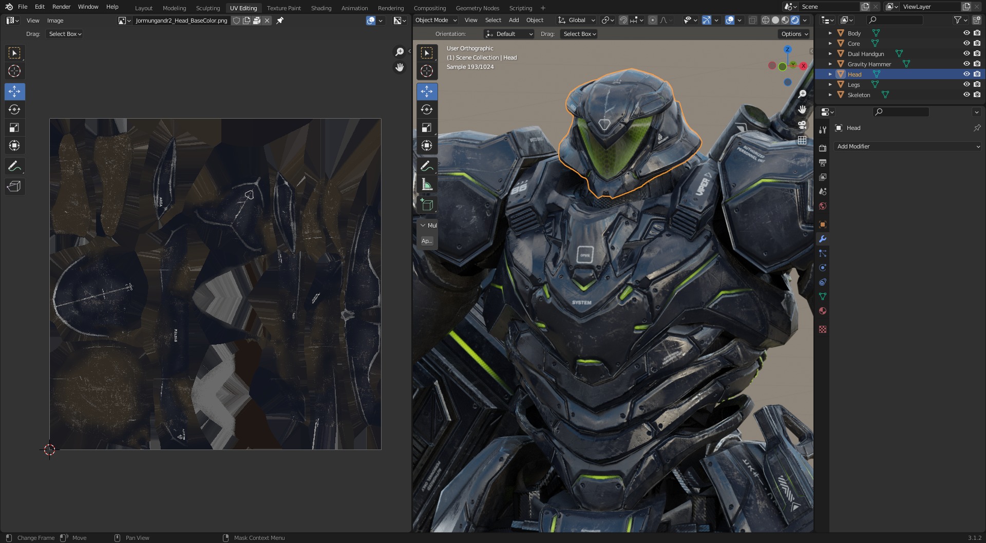 Low Poly - Cybernetic Jormungandr Son of Loki Low-poly 3D model_18