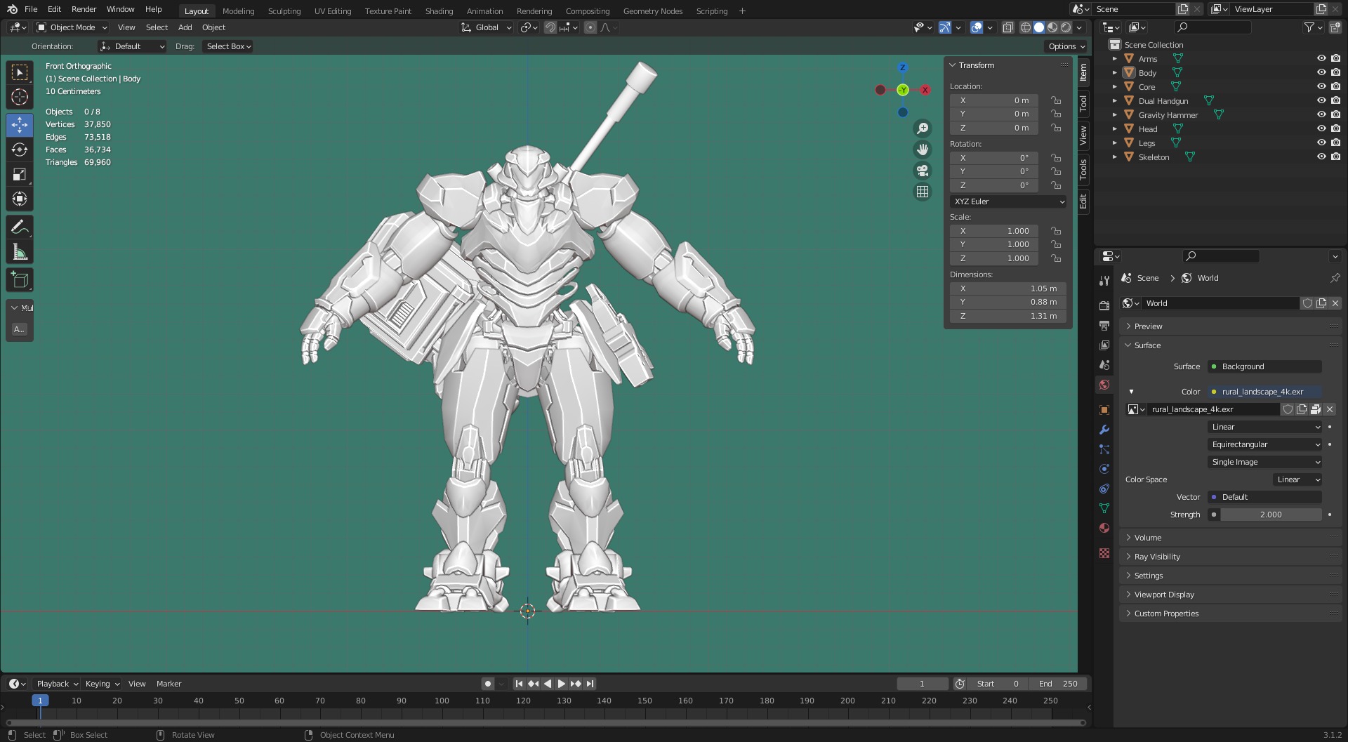 Low Poly - Cybernetic Jormungandr Son of Loki Low-poly 3D model_15