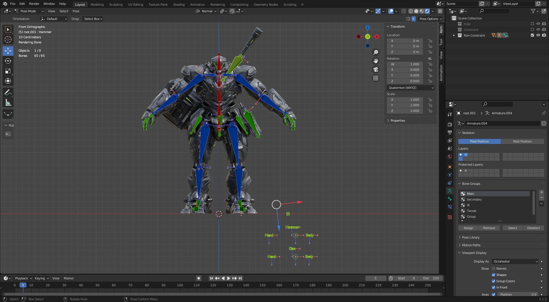 Low Poly - Cybernetic Jormungandr Son of Loki Low-poly 3D model_22