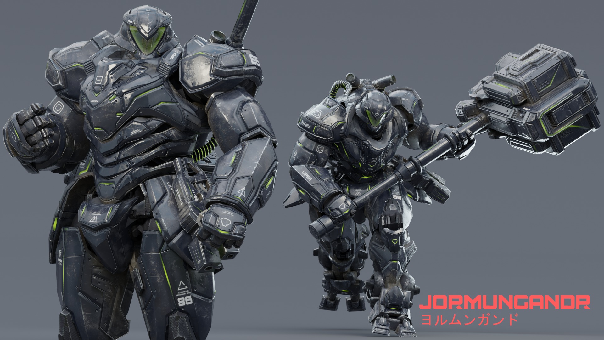 Low Poly - Cybernetic Jormungandr Son of Loki Low-poly 3D model_9