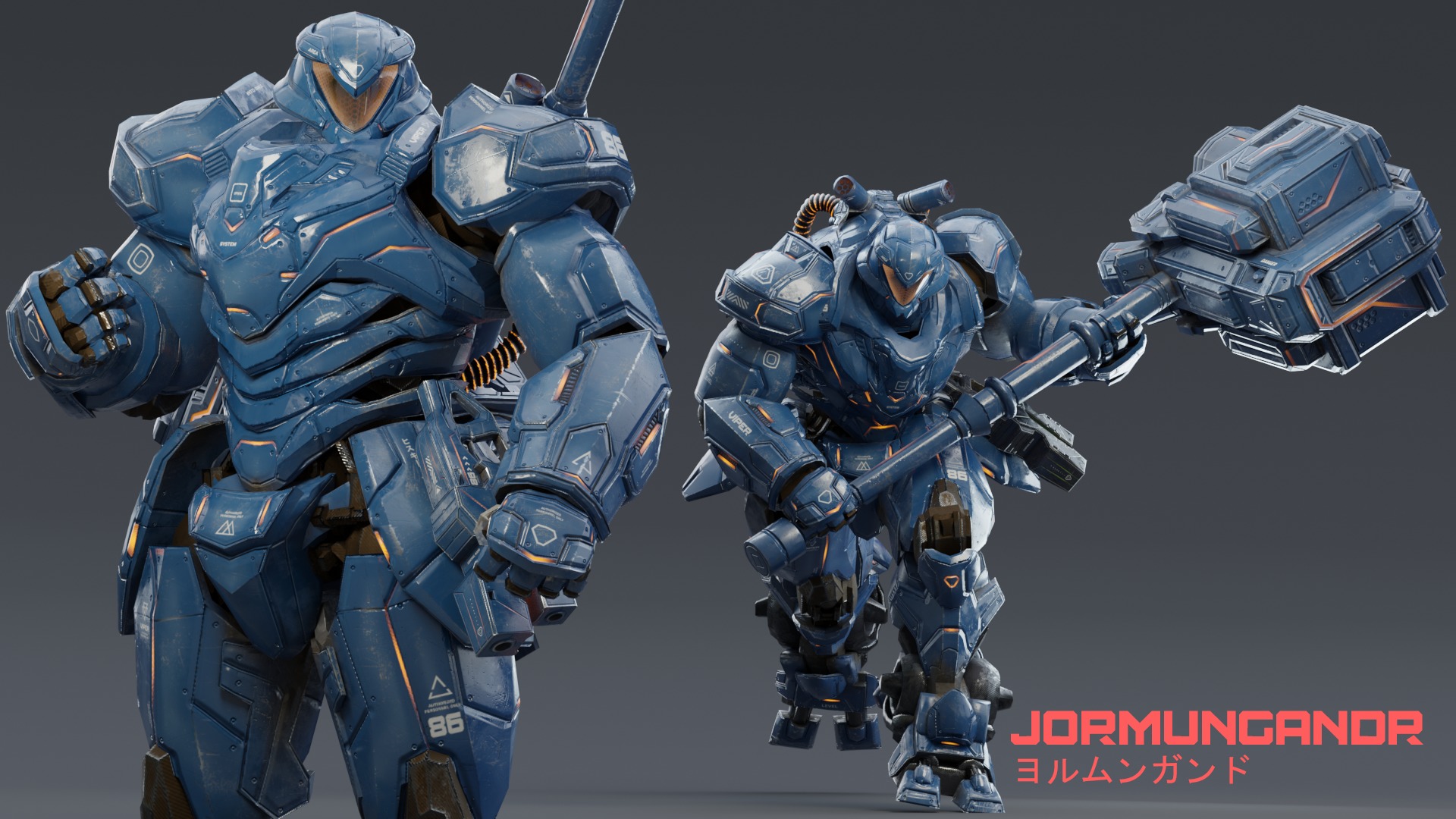 Low Poly - Cybernetic Jormungandr Son of Loki Low-poly 3D model_10