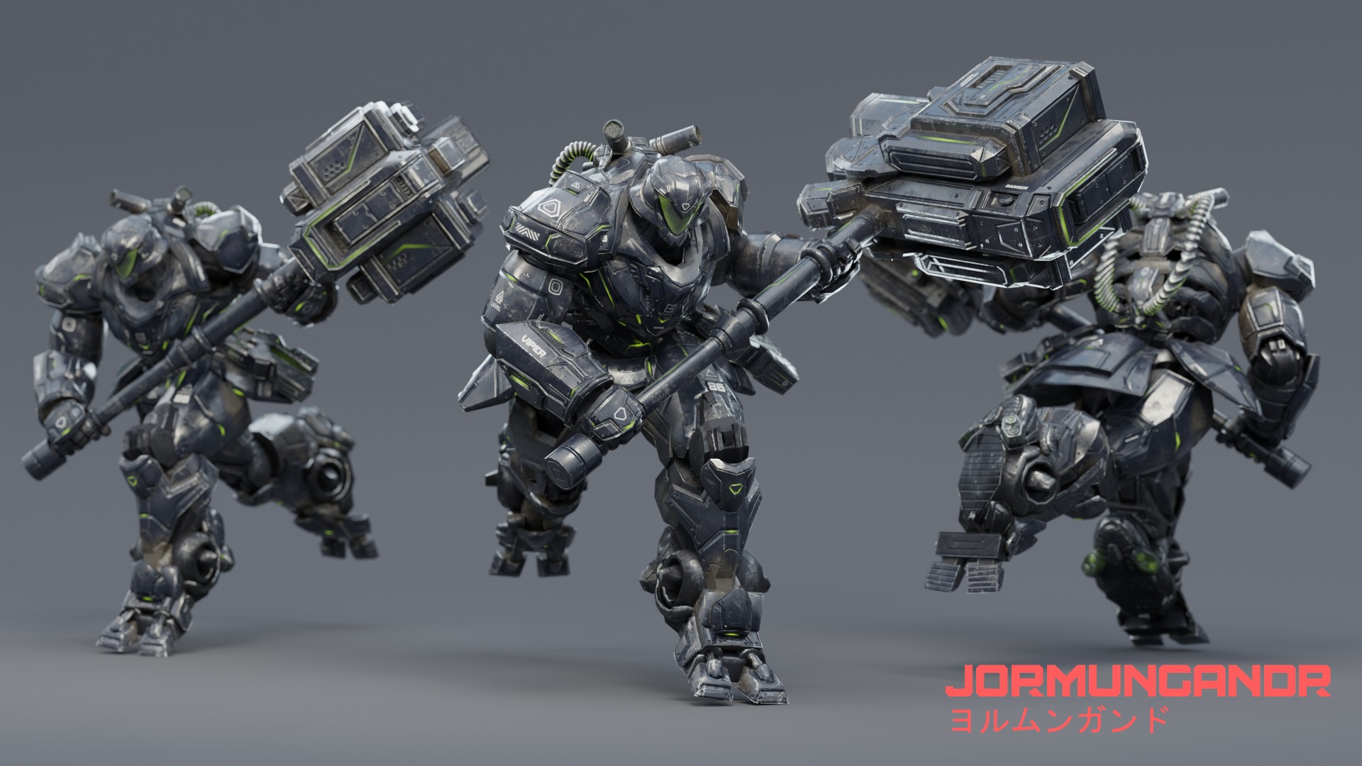 Low Poly - Cybernetic Jormungandr Son of Loki Low-poly 3D model_8