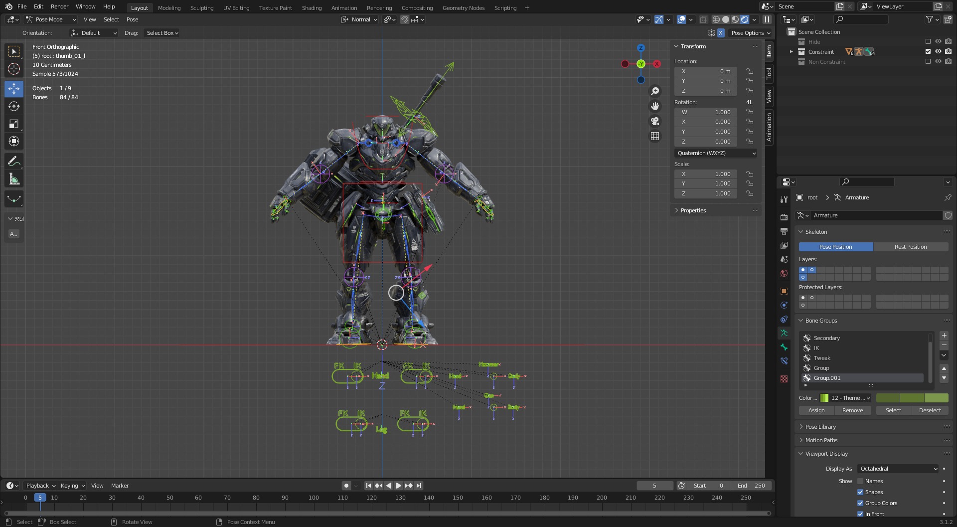 Low Poly - Cybernetic Jormungandr Son of Loki Low-poly 3D model_21