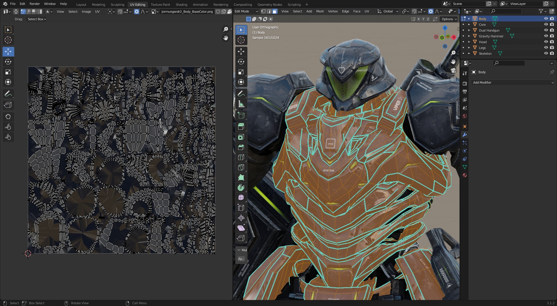 Low Poly - Cybernetic Jormungandr Son of Loki Low-poly 3D model_19