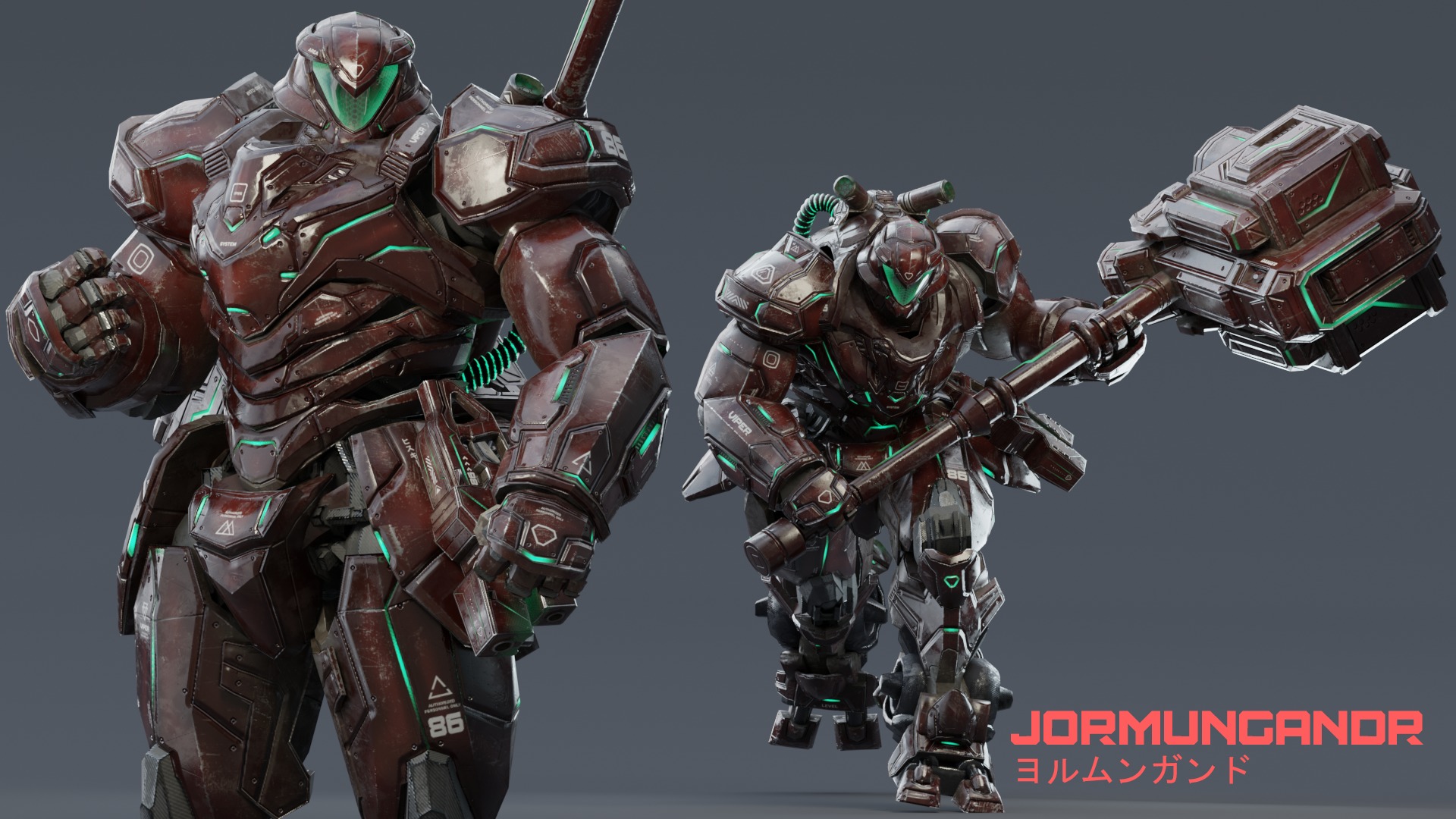 Low Poly - Cybernetic Jormungandr Son of Loki Low-poly 3D model_11