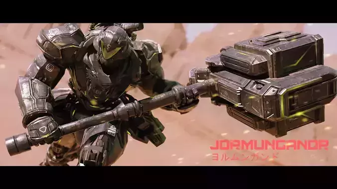 Low Poly - Cybernetic Jormungandr Son of Loki Low-poly 3D model