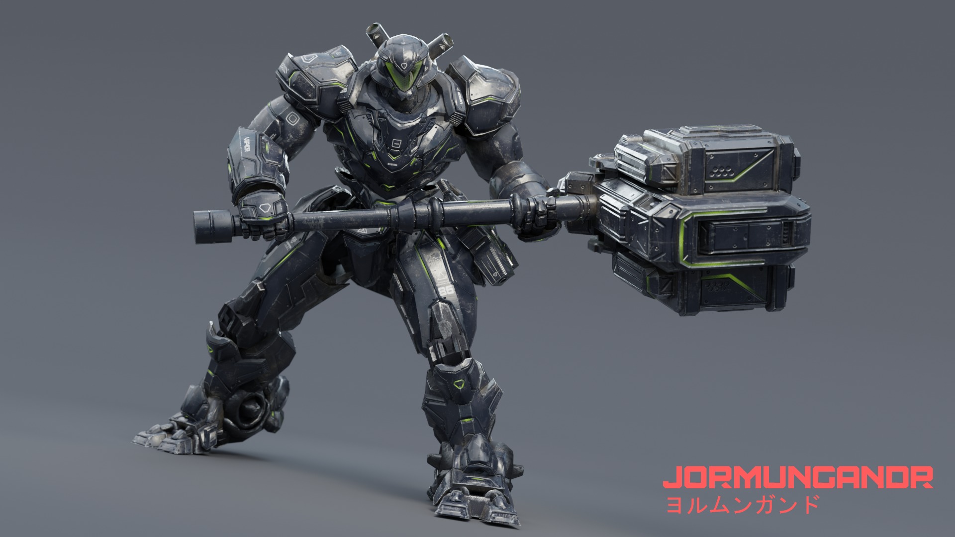 Low Poly - Cybernetic Jormungandr Son of Loki Low-poly 3D model_6