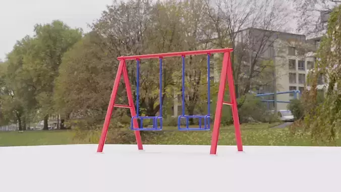 Playground children metal swing 3D model