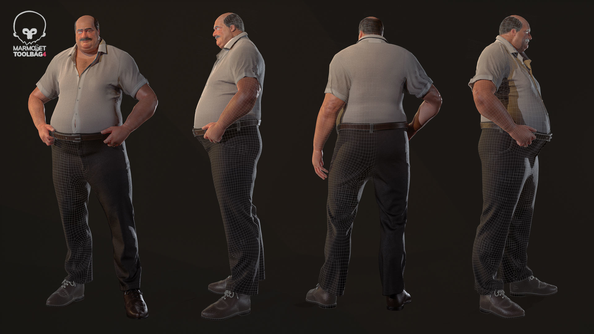 Osman abi Turkishman - Gameready Low-poly 3D model_4