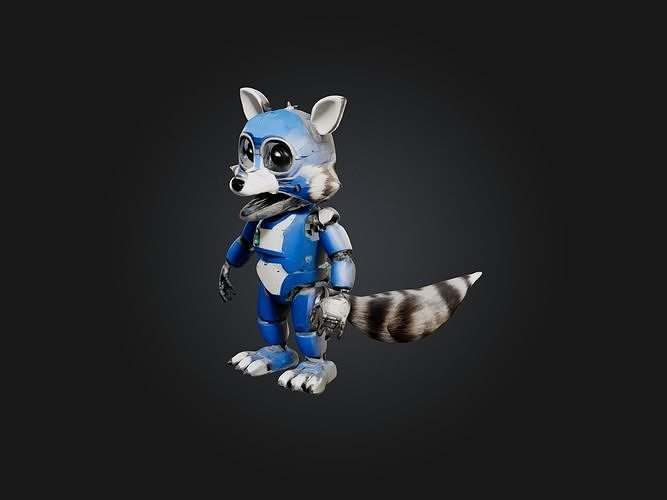 RoboRaccoon Model Low-poly 3D model