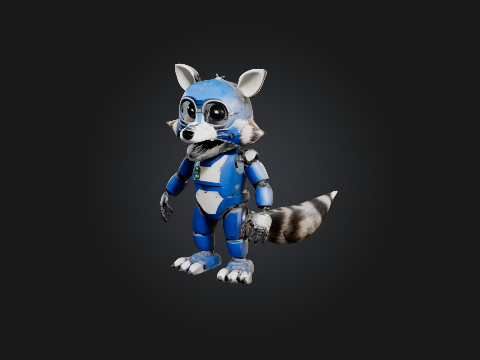 RoboRaccoon Model Low-poly 3D model_8