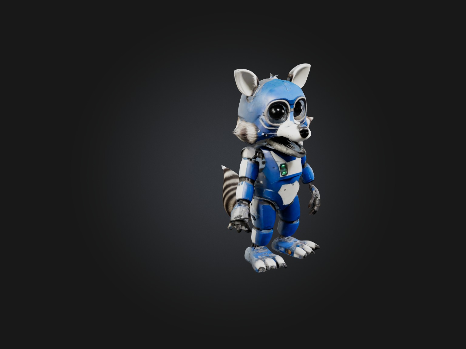 RoboRaccoon Model Low-poly 3D model_5