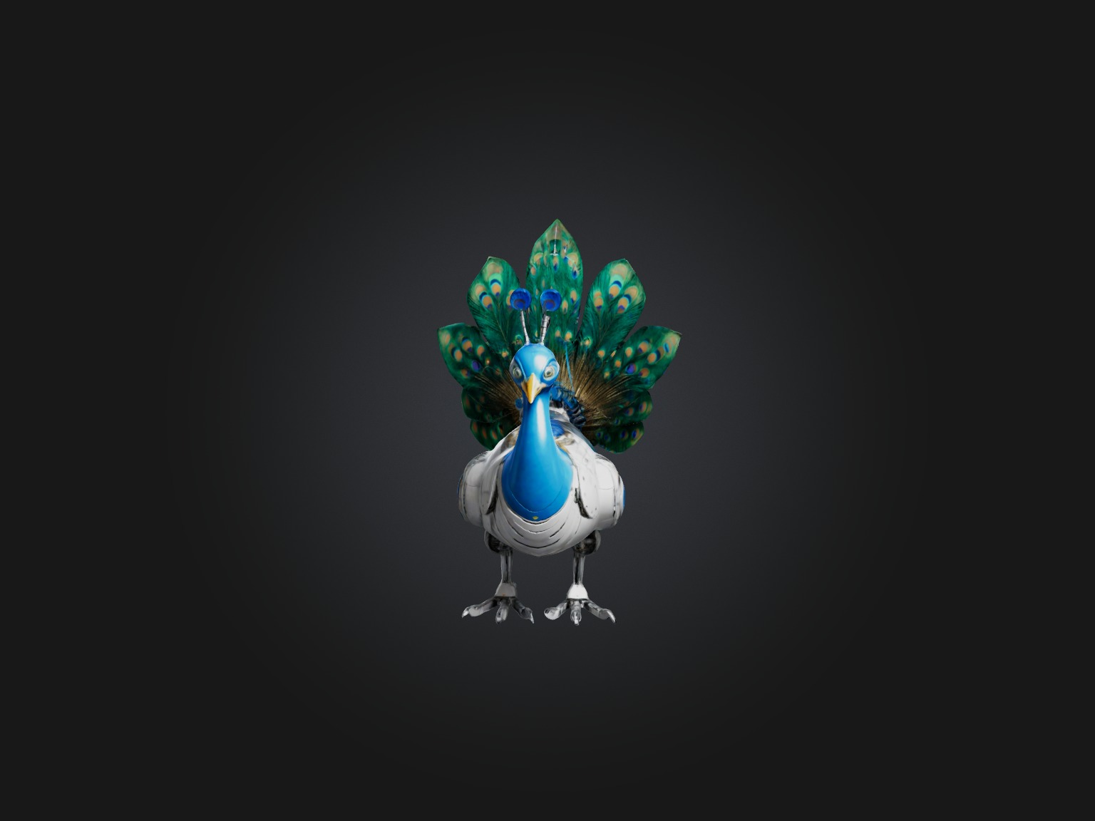 RoboPeacock Model Low-poly 3D model_3