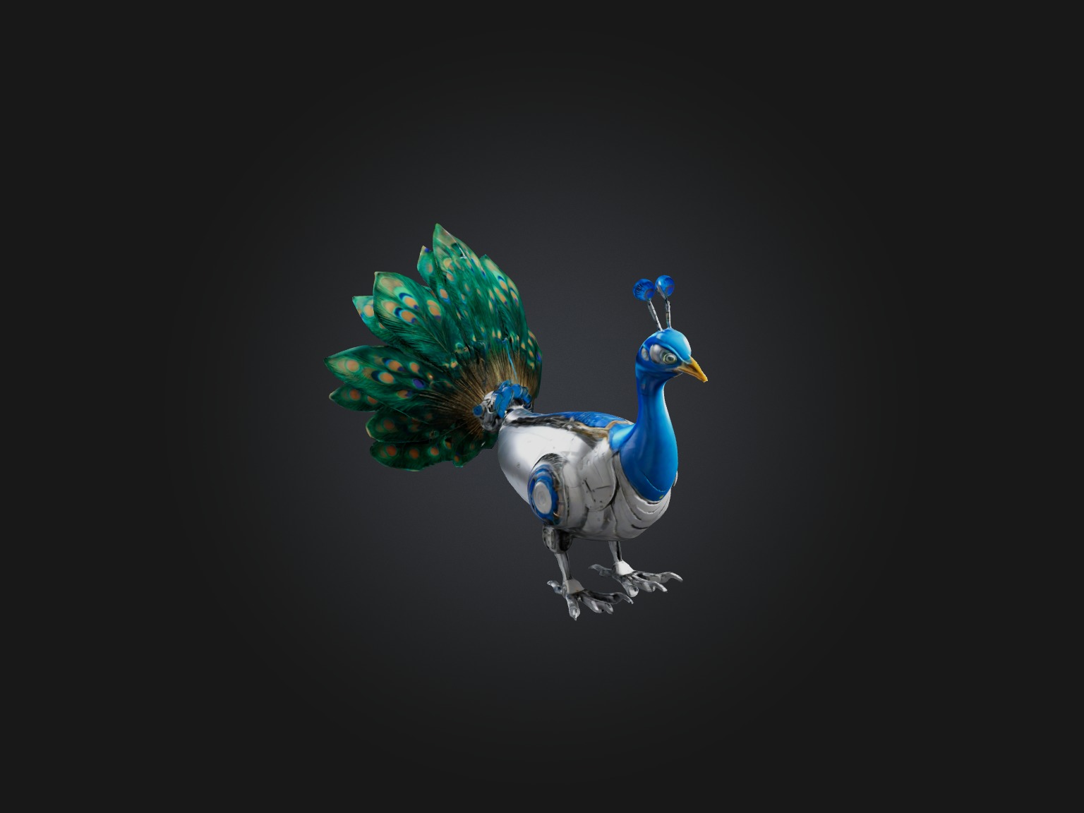 RoboPeacock Model Low-poly 3D model_5