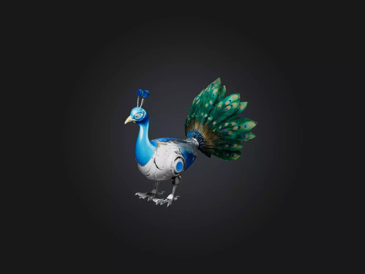 RoboPeacock Model Low-poly 3D model_0