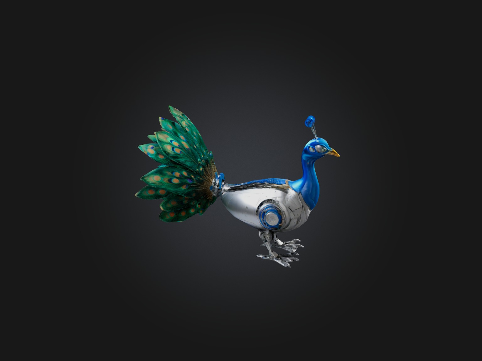 RoboPeacock Model Low-poly 3D model_6